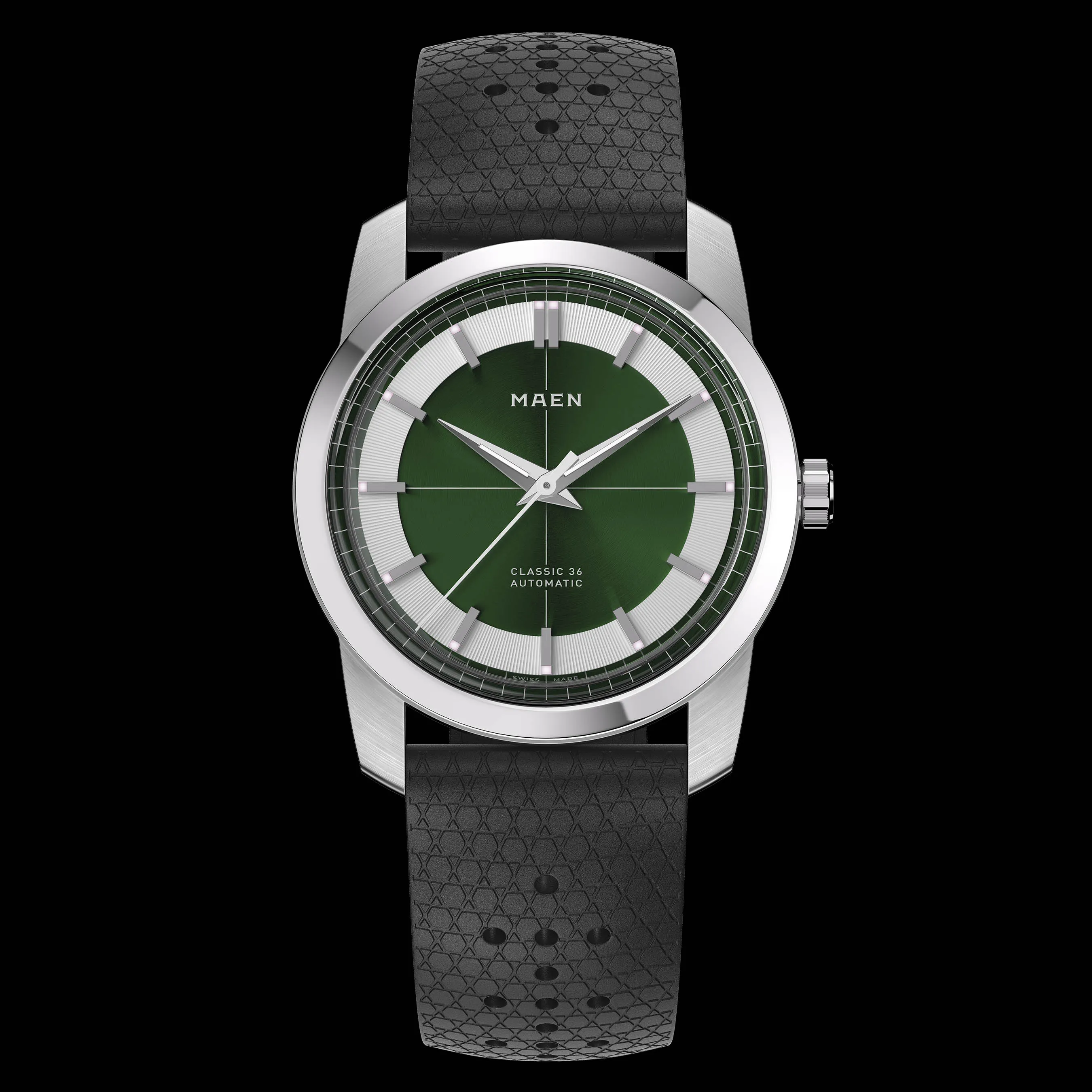 Jam tangan otomatis Classic 36 M7.2.2 dial hijau elegan koleksi Joy368