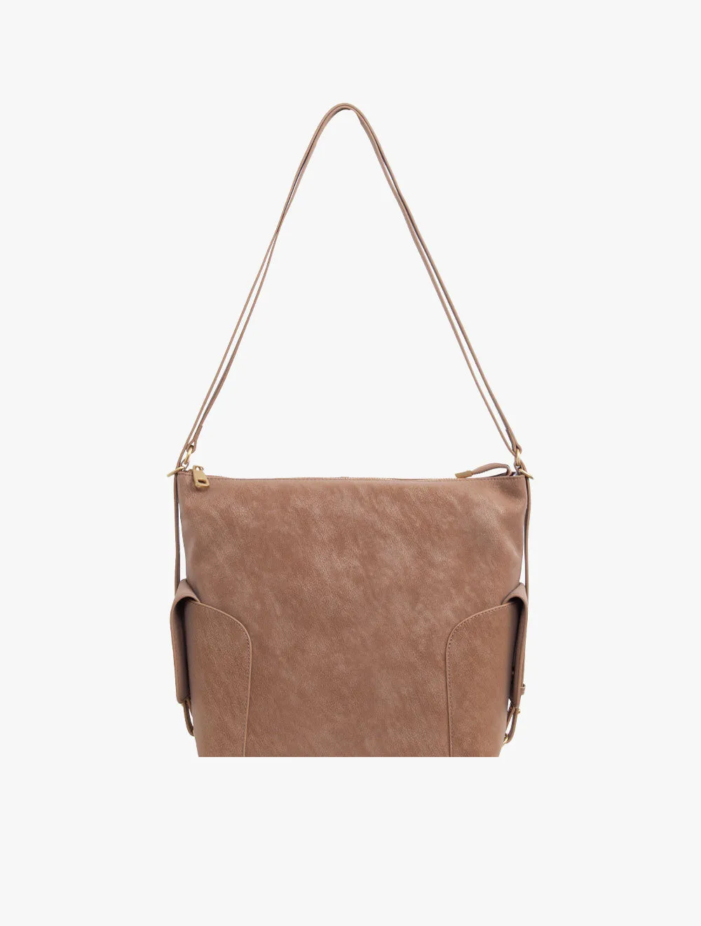 Tas wanita Danika Three Way Bag Brown bahan microfiber dari Joy368