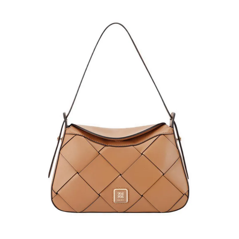 Eleanora Convertible Shoulder Bag Brown wanita di Joy368
