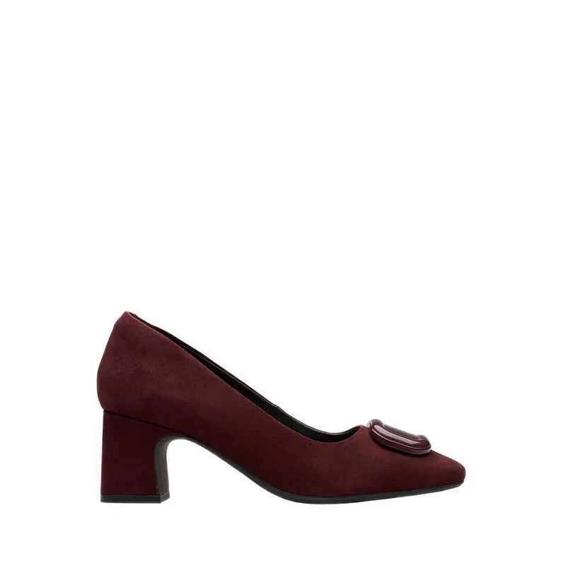 Sepatu wanita Fernie Trim Merlot Suede heels merah koleksi eksklusif dari Joy368