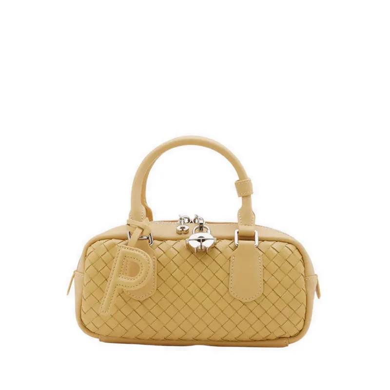 Fiorella Woven Leather Bag Yellow koleksi eksklusif Joy368