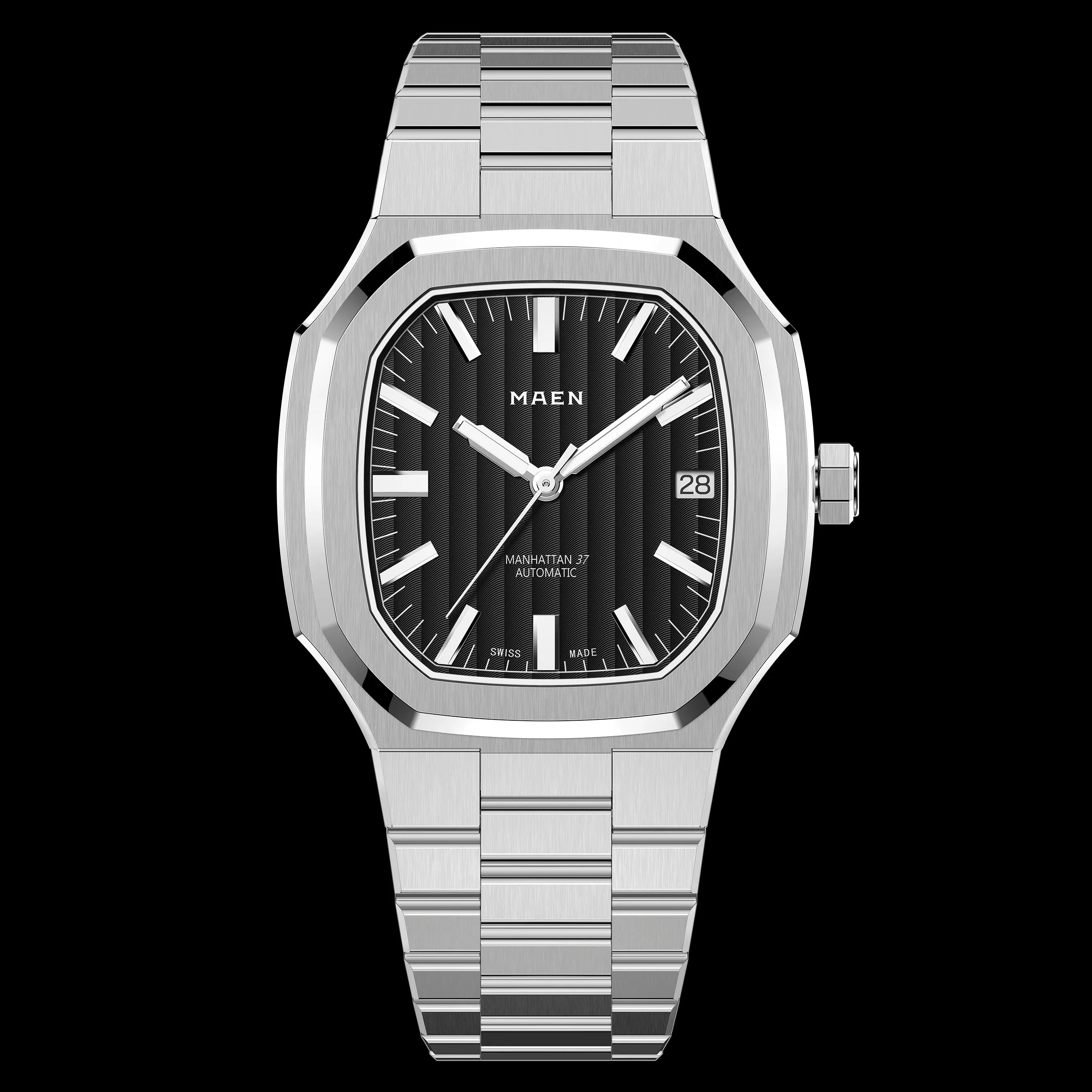 Jam Tangan Manhattan 37 dengan strap hitam elegan koleksi Joy368