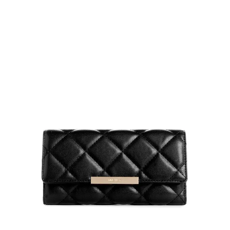 Dompet wanita Mirabella Slg Check Sec Black warna hitam elegan di Joy368