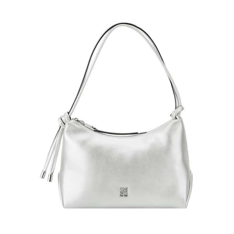 Oralie Top Zip Shoulder Bag Silver warna perak elegan dari koleksi tas wanita Joy368