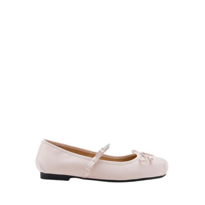 Pazzion Codi Crystal-Embellished Bow Mary Janes Champagne dari Joy368