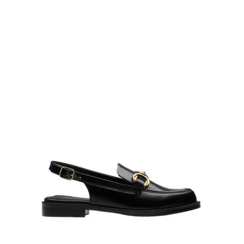 Sepatu Loafer Wanita Straven Sling Black Leather di Joy368